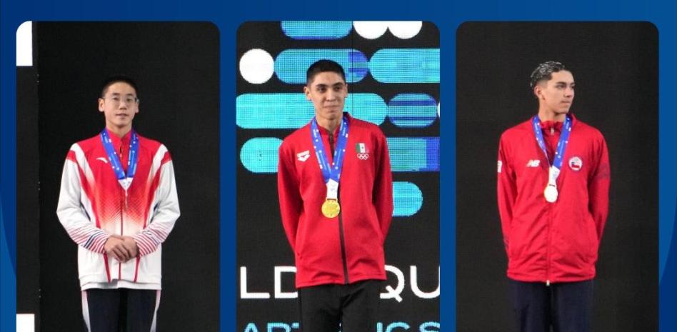 Diego Villalobos es doble campeón mundial en natación artística